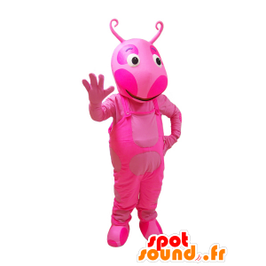 Insekt maskot, rosa skapning med antenner - MASFR032294 - Maskoter Insect