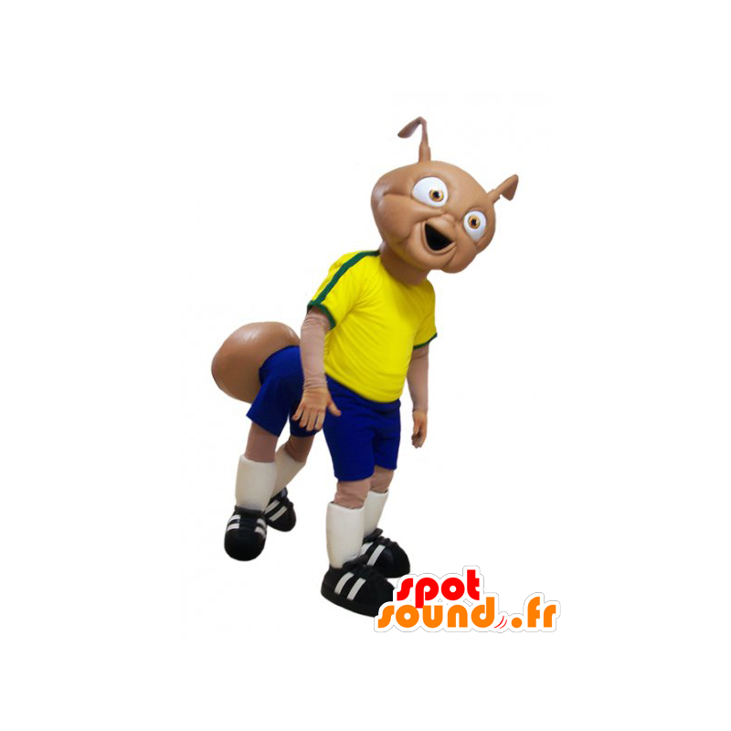 Insetto calciatore mascotte tenuto con 4 gambe - MASFR032295 - Insetto mascotte