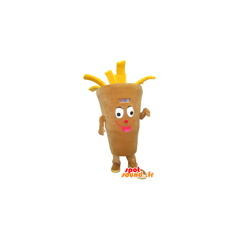 Stożek Mascot olbrzymie frytki, beżowe i żółty - MASFR032299 - Fast Food Maskotki