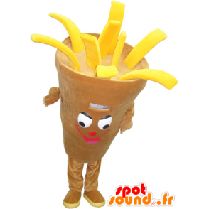 Cone Mascot Riesen-Pommes frites, beige und gelb - MASFR032299 - Fast-Food-Maskottchen