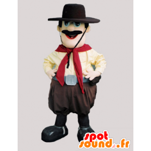 Baffi mascotte cowboy con un cappello - MASFR032307 - Umani mascotte
