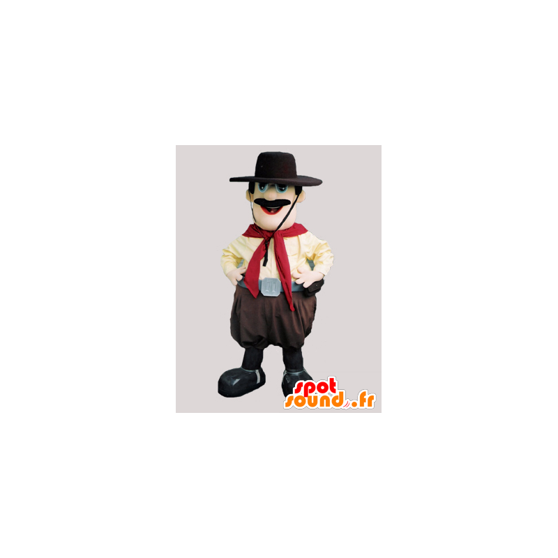 Cowboy-Maskottchen Schnurrbart mit einem Hut - MASFR032307 - Menschliche Maskottchen