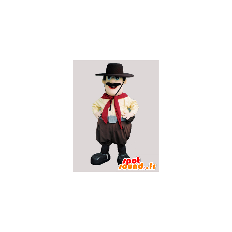 Cowboy maskot bart med en lue - MASFR032307 - menneskelige Maskoter