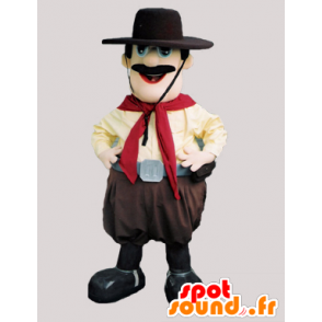 Bigode mascote cowboy com um chapéu - MASFR032307 - Mascotes humanos