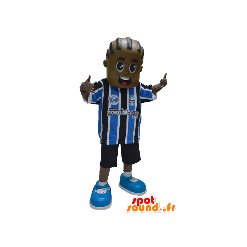 African American boy mascot in sportswear - MASFR032315 - Sports mascot
