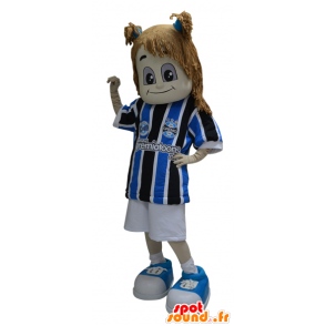 Mascote menina vestida de sportswear - MASFR032316 - mascote esportes