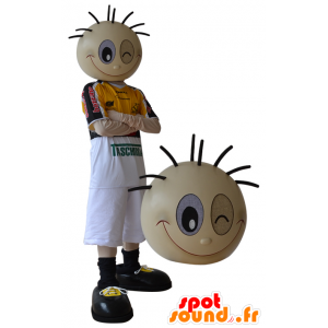 Mascot urheilullinen poika tekee silmäyksellä - MASFR032319 - urheilu maskotti