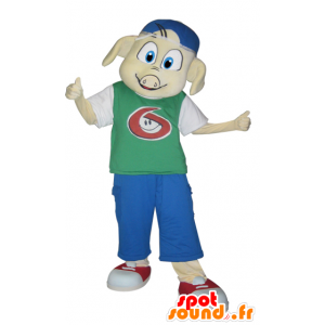 Gekleed varken mascotte geklede jonge - MASFR032320 - Pig Mascottes