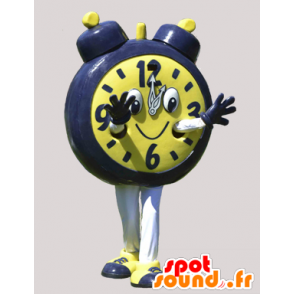 Wake gelben Maskottchen und schwarzen Riesen. Mascot Uhr - MASFR032327 - Maskottchen von Objekten