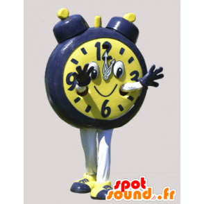 Żółta maskotka alarm i czarny olbrzym. maskotka zegar - MASFR032327 - maskotki obiekty