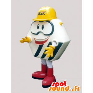 Mascotte de polygone avec un casque et des lunettes de chantier - MASFR032329 - Mascottes d'objets