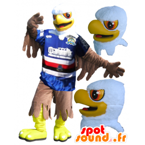 Eagle mascot yellow, white and brown in sportswear - MASFR032331 - Sports mascot