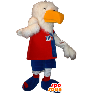 Mascot vulture, white eagle in sportswear - MASFR032334 - Sports mascot