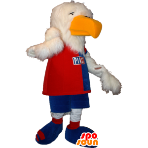 Mascotte avvoltoio, aquila bianca in abbigliamento sportivo - MASFR032334 - Mascotte sport