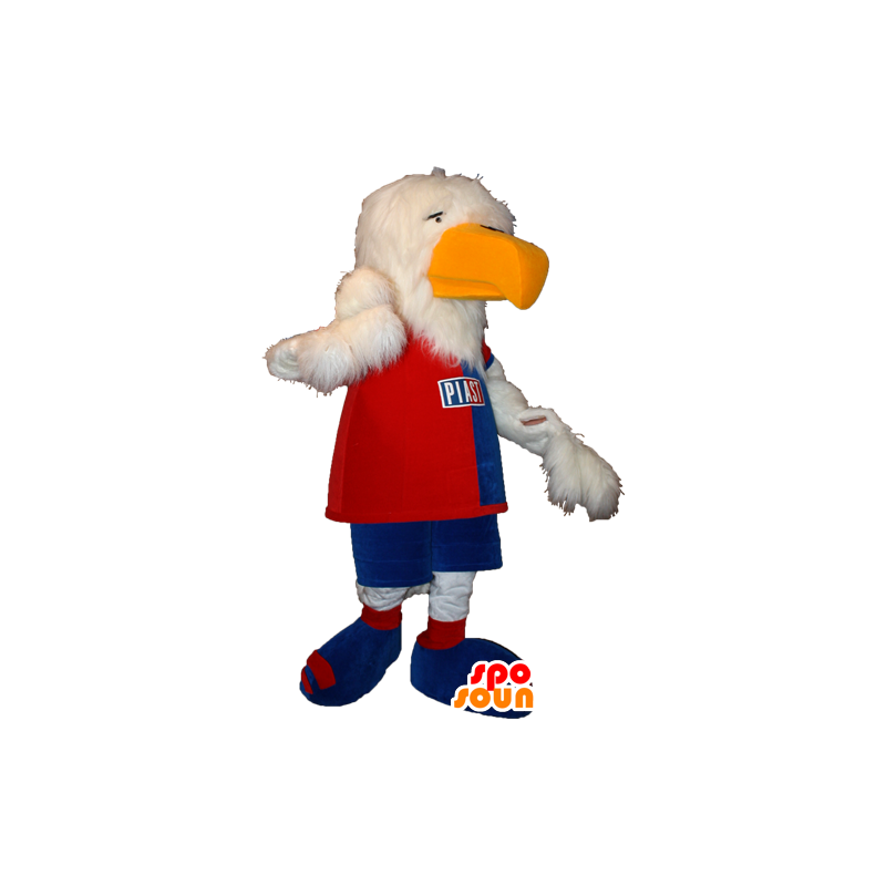 Mascotte avvoltoio, aquila bianca in abbigliamento sportivo - MASFR032334 - Mascotte sport