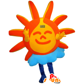 Oranssi ja keltainen aurinko pilvellä Mascot - MASFR032335 - Mascottes non-classées