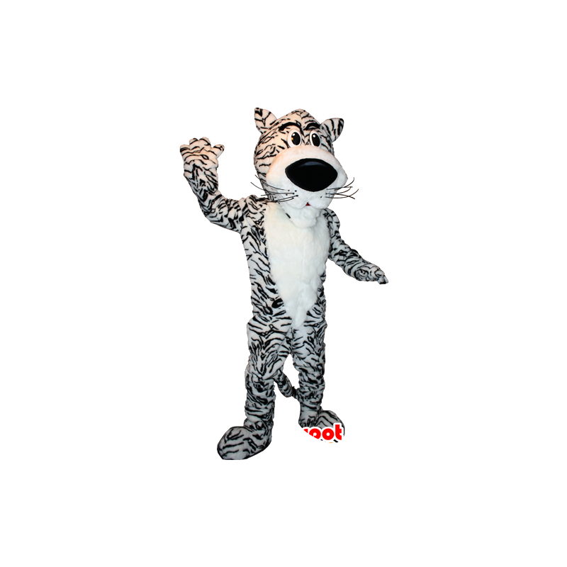 Mascote do tigre branco e preto, doce e bonito - MASFR032337 - Tiger Mascotes