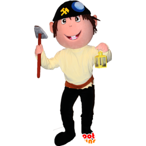 Pirate mascot boy with a bandana and a pickaxe - MASFR032341 - Mascots boys and girls