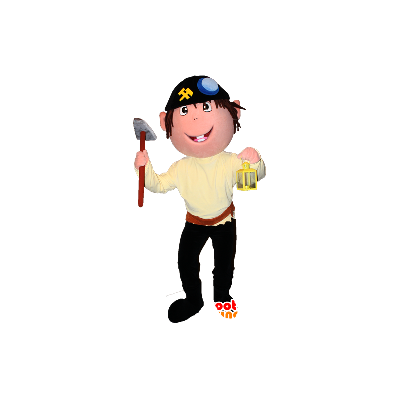 Pirate mascot boy with a bandana and a pickaxe - MASFR032341 - Mascots boys and girls