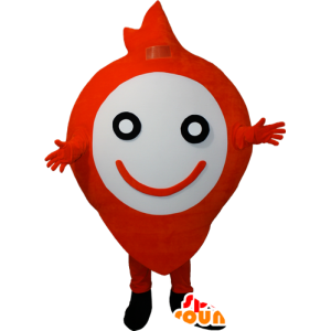 Mascotte de bonhomme orange et blanc, très souriant - MASFR032343 - Mascottes Homme