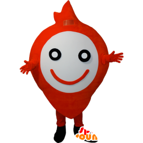 Mascotte de bonhomme orange et blanc, très souriant - MASFR032343 - Mascottes Homme