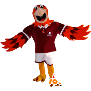 Mascotte d'aigle orange et violet en tenue de sport - MASFR032345 - Mascotte sportives