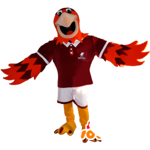 Mascot oransje og lilla ørn i sportsklær - MASFR032345 - sport maskot