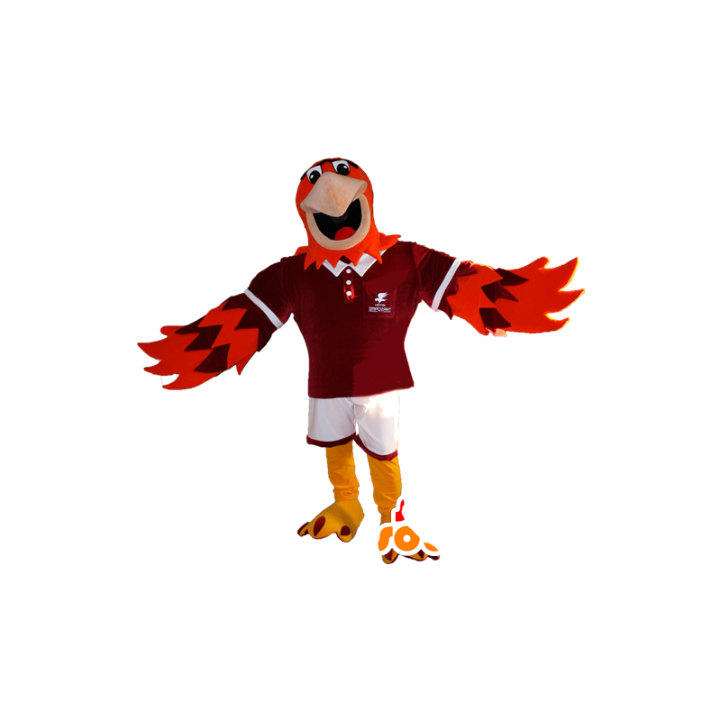 Mascot orange and purple eagle in sportswear - MASFR032345 - Sports mascot