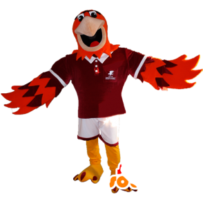 Naranja de la mascota y el águila de color púrpura en la ropa deportiva - MASFR032345 - Mascota de deportes