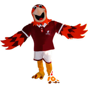 Mascot laranja e roxo águia no sportswear - MASFR032345 - mascote esportes