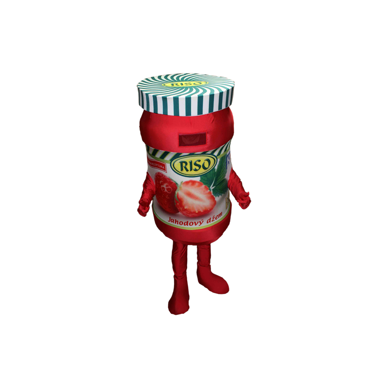 Mascot giant strawberry jam pot - MASFR032347 - Mascots of objects