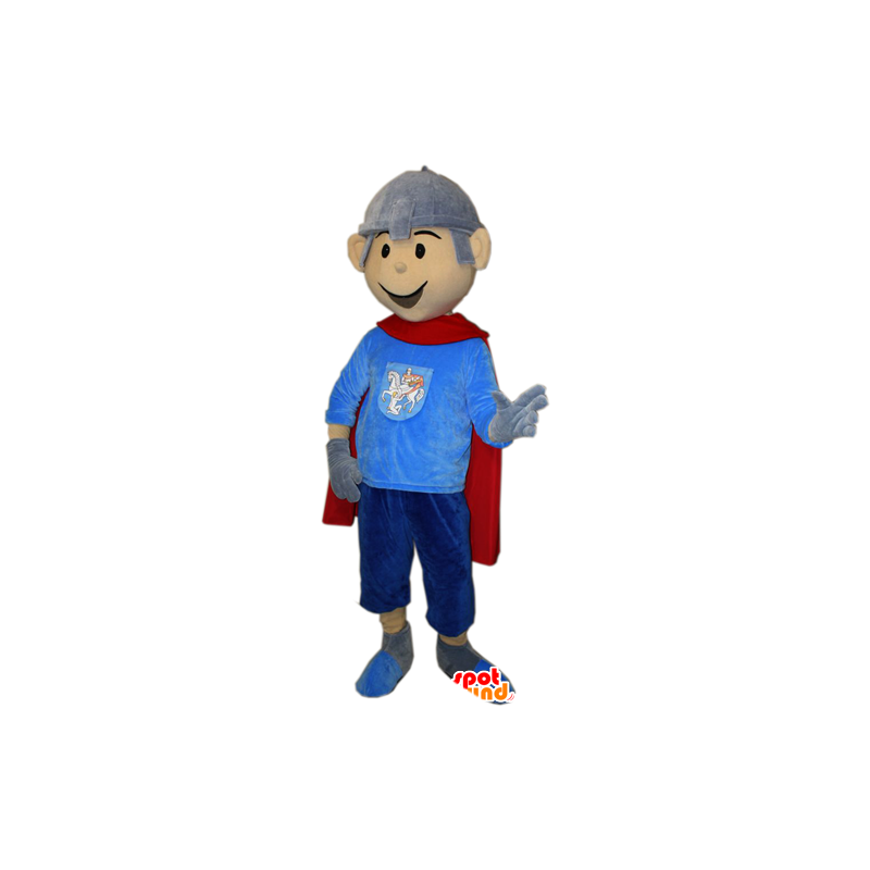 Mascotte de chevalier avec une cape et un casque - MASFR032356 - Mascottes de chevaliers