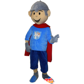 Mascotte de chevalier avec une cape et un casque - MASFR032356 - Mascottes de chevaliers