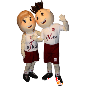 2 mascotas, un niño y una niña. Pareja mascotas - MASFR032357 - Chicas y chicos de mascotas