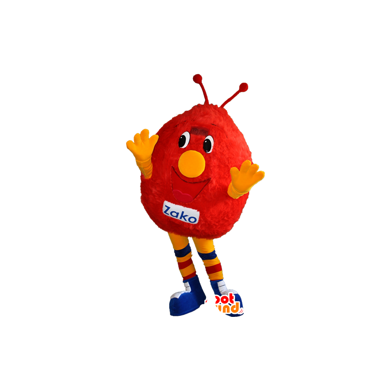 Vermelho da mascote e homem amarelo. Mascot monstro vermelho - MASFR032367 - mascotes monstros