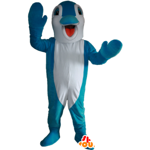 Gestreepte dolfijn mascotte. Mascot Fish - MASFR032368 - Dolphin Mascot