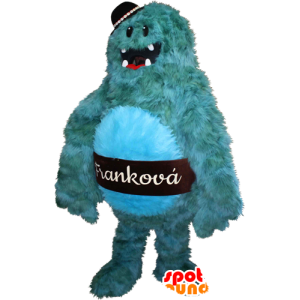 Mascot blauw monster, harige en plezier. Mascot yeti - MASFR032369 - mascottes monsters