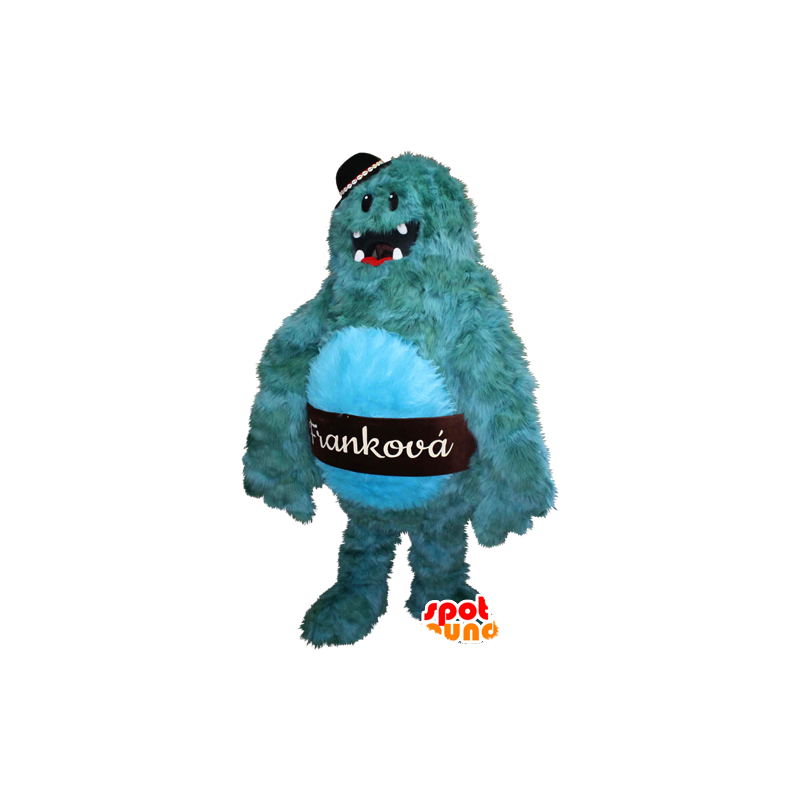 Mascot blaues Monster, pelzig und Spaß. Maskottchen Yeti - MASFR032369 - Monster-Maskottchen