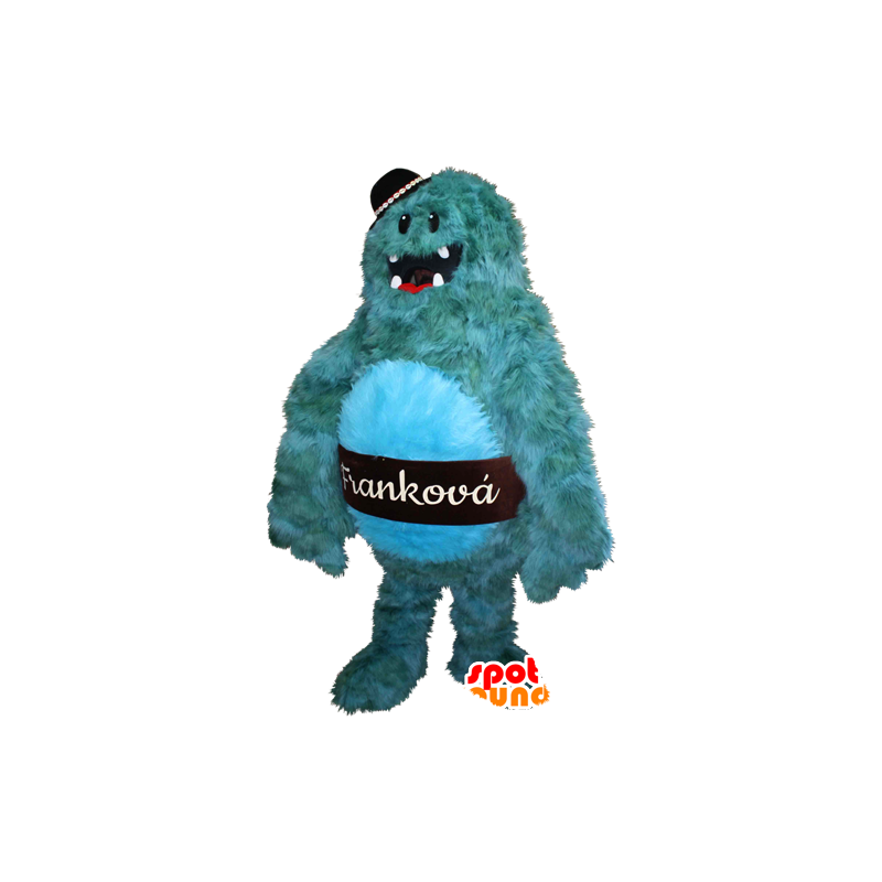 Mascot blauw monster, harige en plezier. Mascot yeti - MASFR032369 - mascottes monsters