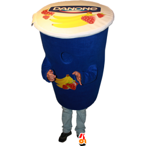 Iogurte Danone azul mascote. Milky sobremesa Mascot - MASFR032372 - objetos mascotes
