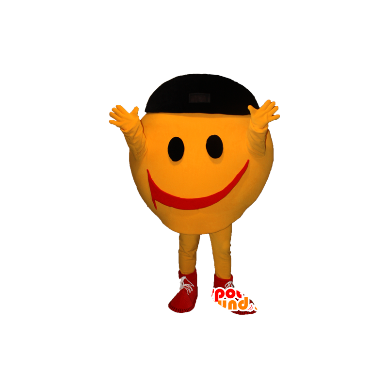 Mascot cara amarelo alegre. Smiley mascote - MASFR032375 - Mascotes homem