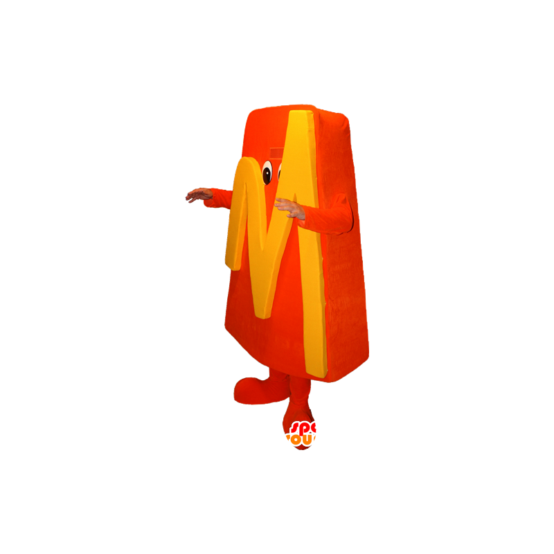Arancione mascotte pupazzo di neve con la lettera M - MASFR032376 - Umani mascotte