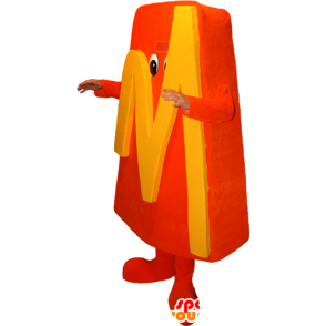 Oranžová muž maskot s písmenem M - MASFR032376 - Man Maskoti