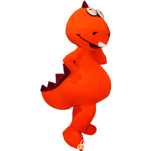 Orange og rød dinosaur maskot, kæmpe - Dinosaur maskotter - MASFR032381 - SpotSound.fr