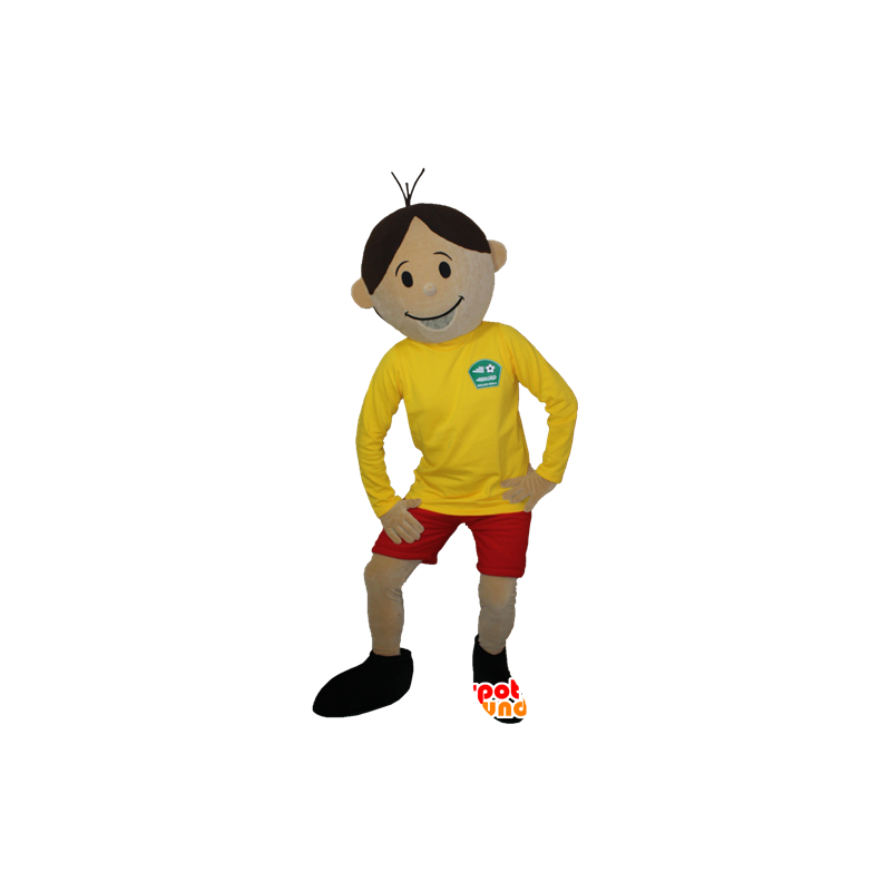 Brown boy mascot in sportswear - MASFR032385 - Sports mascot