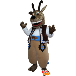 Mascotte de bouc, de bouquetin marron avec de grandes cornes - MASFR032386 - Mascottes Boucs et Chèvres