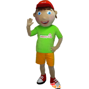 Mascot boy with a green and yellow outfit - MASFR032394 - Mascots boys and girls