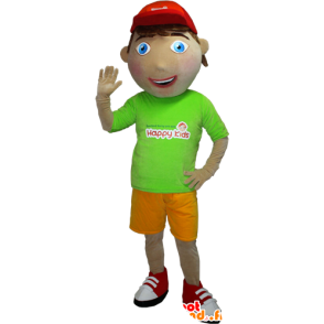 Mascot boy with a green and yellow outfit - MASFR032394 - Mascots boys and girls