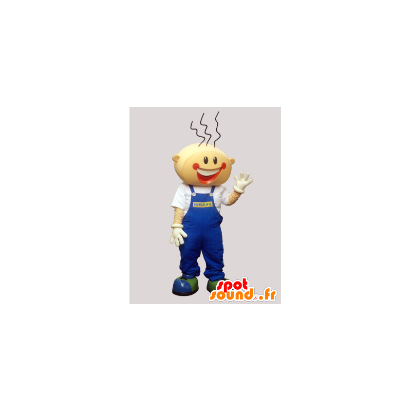 Boy smiling mascot overalls - MASFR032410 - Mascots boys and girls