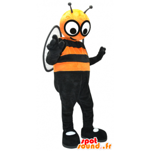 Mascot orange and black bee with big eyes - MASFR032411 - Mascots bee